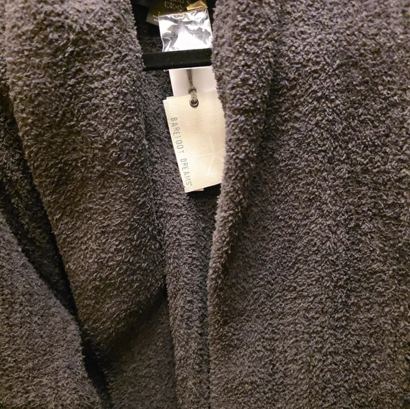Barefoot Dreams Eco CozyChic Ribbed Robe Sz 2 Christmas Gift Carbon Charcoal - Picture 4 of 16
